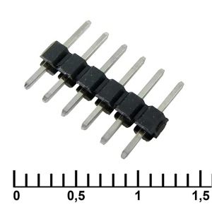 Штырь для плат 2.00 мм RUICHI PLS2-06 наклон 2.00 мм, 6 контактов