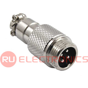 Разъём цилиндрический малогабаритный RUICHI GX12M-4, 4 контакта