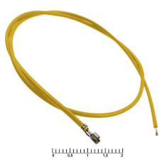 Разъём питания низковольтный RUICHI HB шаг 2,00 мм AWG26 0,3m желтый, 1 контакт