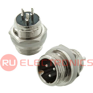 Разъём цилиндрический малогабаритный RUICHI GX12M-3B, 3 контакта