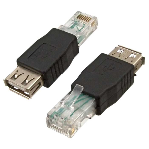 Переходной разъём RUICHI USB AF to RJ45, чёрный