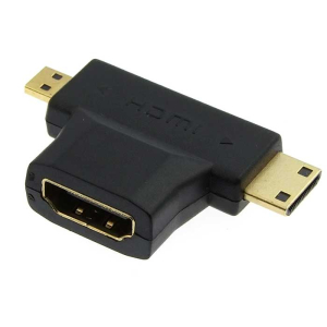 Разъём HDMI/DVI RUICHI HDMI F - Mini HDMI + Micro HDMI, чёрный