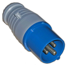 Вилка силовая переносная стандарта CEE RUICHI 013, 2Р+PE, 16 А, 220 В, IP44, цвет синий, корпус пластиковый