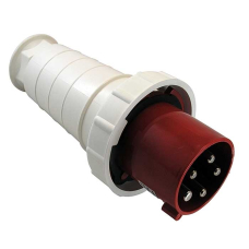 Вилка силовая переносная стандарта CEE RUICHI 0351, 3Р+PE+N, 63 А, 380 В, IP44, 50 Гц, -25...+40 °C, цвет красный, корпус белый пластиковый с крышкой