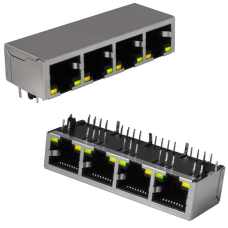 Блок сетевых розеток RJ 10P8C FTP RUICHI c LED индекацией, 4 гнезда