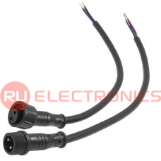 Разъемы герметичные кабельные (штекер-гнездо) RUICHI BLHK12-2PB, 2 контакта, IP67, 5 А, 250 В, черные