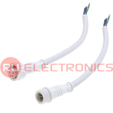 Разъемы герметичные кабельные (штекер-гнездо) RUICHI BLHK12-4PW, 4 контакта, IP67, 5 А, 250 В, белые