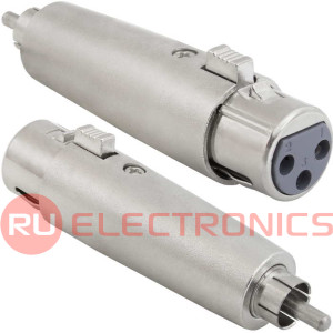 Переходник микрофонный RUICHI JD-488 XLR 3pin гнездо (мама)-RCA штекер (папа), 48 В, -20...+50°C, цвет серый металлик