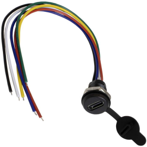 Разъём TYPE-C-6Pin, папа, длина кабеля 155 мм, 6 контактов, 5 А, 5 В, корпус пластиковый  черный