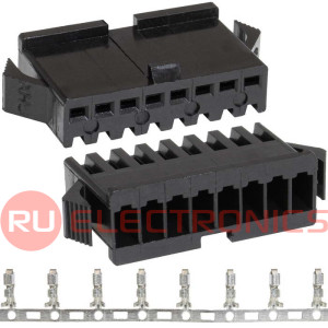 Разъем питания низковольтный RUICHI SM-8F 2.54mm + Terminal, гнездо, с контактами