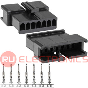 Разъем питания низковольтный RUICHI SM-7M 2.54mm + Terminal, вилка, с контактами