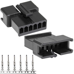 Разъем питания низковольтный RUICHI SM-6M 2.54mm + Terminal, вилка, с контактами
