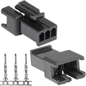 Разъем питания низковольтный RUICHI SM-3M 2.54mm + Terminal, вилка, с контактами