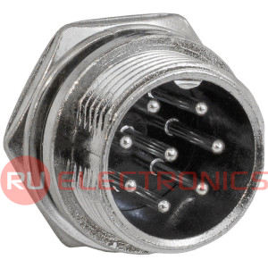 Разъём цилиндрический малогабаритный RUICHI GX16M-8B, 8 контактов