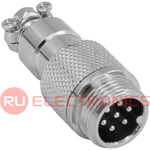 Разъём цилиндрический малогабаритный RUICHI GX12M-7, 7 контактов