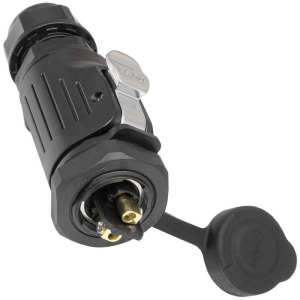 Герметичный разъем (комплект) RUICHI SF2011/P-2P, вилка (кабель) -розетка (панель), 2  контакта, винтовой зажим, диаметр входящего кабеля 5-12мм, IP67 черный