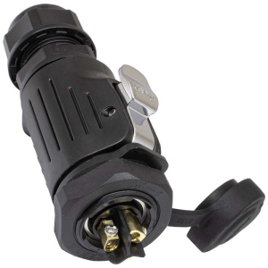 Герметичный разъем (комплект) RUICHI SF2011/P-3P, вилка (кабель) -розетка (панель), 3  контакта,  винтовой зажим, диаметр входящего кабеля 5-12 мм, IP67 черный