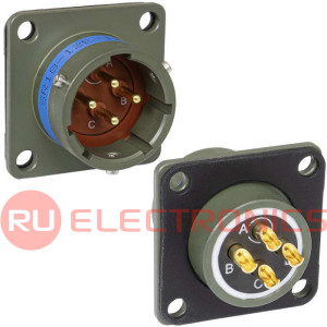 Разъём быстроразъёмный, блочная часть, вилка, с байонетным соединением RUICHI SR18-12E-12-4PN, серия I, 4 контакта