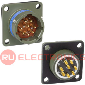 Разъём быстроразъёмный, блочная часть, вилка, с байонетным соединением RUICHI SR18-12E-12-8PN, серия I, 8 контактов