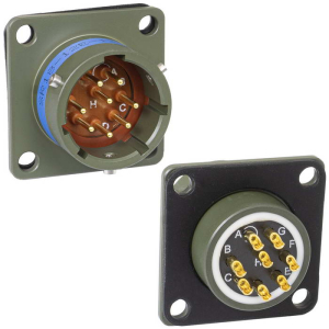 Разъём быстроразъёмный, блочная часть, вилка, с байонетным соединением RUICHI SR18-12E-12-8PN, серия I, 8 контактов