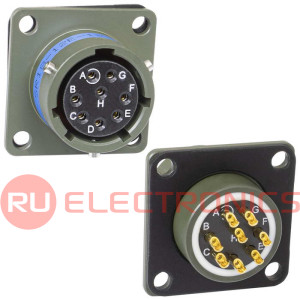 Разъём быстроразъёмный, блочная часть, гнездо, с байонетным соединением RUICHI SR18-12E-12-4SN, серия I, 8 контактов