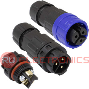 Герметичный разъем RUICHI, комплект, SP16S-3P-F-M, кабель-кабель, ip68, 3 pin, байонетное соединение