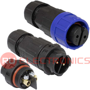 Герметичный разъем RUICHI, комплект, SP16S-2P-M-FB, кабель-блок, ip68, 2 pin, байонетное соединение