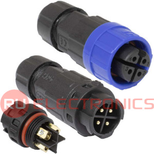 Герметичный разъем RUICHI, комплект, SP16S-4P-F-M, кабель-кабель, ip68, 4 pin, байонетное соединение