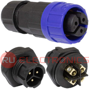 Герметичный разъем RUICHI, комплект, SP16S-3P-M-FB, кабель-блок, ip68, 3 pin