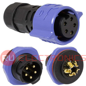 Герметичный разъем SZC, комплект, SZC20B-5P-M-FB, кабель-блок, ip68, 5 pin, байонетное соединение