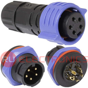 Герметичный разъем SZC, комплект, SZC16B-5P-M-FB, кабель-блок, ip68, 5 pin, байонетное соединение
