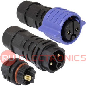 Герметичный разъем SZC, комплект, SZC20B-2P-F-M, кабель-кабель, ip68, 2 pin, байонетное соединение