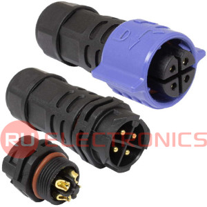 Герметичный разъем SZC, комплект, SZC20B-4P-F-M, кабель-кабель, ip68, 4 pin, байонетное соединение