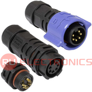 Герметичный разъем SZC, комплект, SZC20B-6P-F-M, кабель-кабель, ip68, 6 pin, байонетное соединение