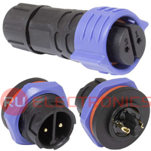 Герметичный разъем SZC, комплект, SZC16B-2P-M-FB, кабель-блок, ip68, 2 pin, байонетное соединение