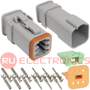 DT04-6P-E008 21/11 RUICHI Комплект разъёмов, 48В, 6 конт., IP68