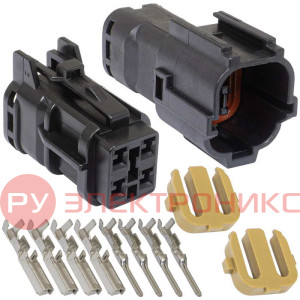SuperSeal 1.8, 4PIN MF, RUICHI Комплект разъёмов, 24В, 4 конт., IP66