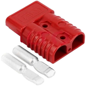 Силовой разъем RUICHI PS-120-R, 120 А, 600 В, -20...+150 °C, корпус PC UL94 V-0 красный, тип  Андерсон