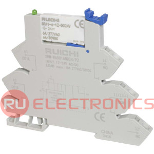 Интерфейсный модуль реле RUICHI SRM-RA501AND24/P2, 6 А, 12-24 В AC/DC, 1 перекидной   контакт, моностабильное переключение, с колодкой, пружинный зажим