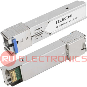 SFP модуль RUICHI RU-SFP-T13R15-SC  Одно волокно Single Mode. Скорость: до 1,25 Гбит/c. Тип   разъема: SC. Расстояние передачи - до 10км. Рабочая длина волны,нм - Tx:1310/Rx:1550.      Поддержка DDM.