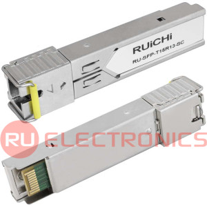 SFP модуль RUICHI RU-SFP-T15R13-SC  Одно волокно Single Mode. Скорость: до 1,25 Гбит/c. Тип    разъема: SC. Расстояние передачи - до 10км. Рабочая длина волны,нм - Tx:1550/Rx:1310.       Поддержка DDM.