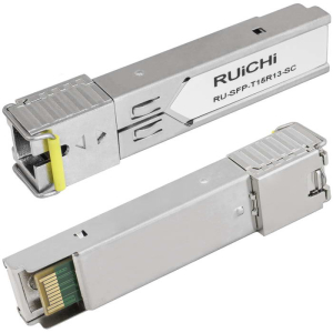 SFP модуль RUICHI RU-SFP-T15R13-SC  Одно волокно Single Mode. Скорость: до 1,25 Гбит/c. Тип    разъема: SC. Расстояние передачи - до 10км. Рабочая длина волны,нм - Tx:1550/Rx:1310.       Поддержка DDM.