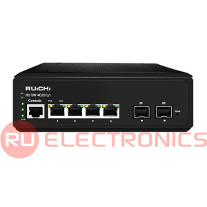 Промышленный управляемый L2+ коммутатор RU-SW-4G2S-L/I Gigabit Ethernet на 4GE+2GE    SFP порта. Порты: 4xGE (10/100/1000Base-T) + 2xGE SFP (1000Base-X). Поддержка режима    увеличения расстояния передачи данных до 250м.