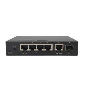 Коммутатор RU-SW-4G1S-P Gigabit Ethernet на 4GE PoE + 1 GE SFP порта. Порты: 4xGE   (10/100/1000Base-T) с PoE (до 30W) + 1xGE SFP (1000Base-X). Соответствует стандартам PoE IEEE   802.3af/at. Lite Management.