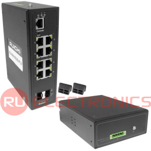 Промышленный управляемый L2+ PoE коммутатор RU-SW-8G2S-PL/I Gigabit Ethernet на 8GE  PoE + 2 GE SFP порта.  Порты: 8xGE (10/100/1000Base-T) с PoE (до 30W) + 2xGE SFP (1000Base-X).  Соответствует  стандартам PoE IEEE 802.3af/at.