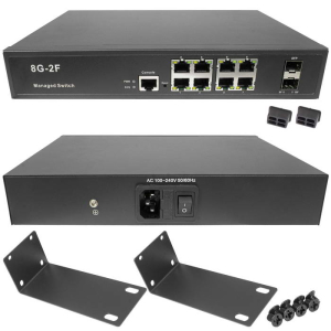 Управляемый L2+ PoE коммутатор Gigabit Ethernet на 8GE PoE + 2 GE SFP порта. Порты: 8xGE  (10/100/1000Base-T) с PoE (до 30W) + 2xGE SFP (1000Base-X). Соответствует стандартам PoE IEEE  802.3af/at.