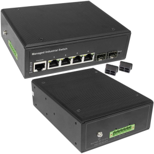 Промышленный управляемый L2+ коммутатор RU-SW-4G2S-L/I Gigabit Ethernet на 4GE+2GE    SFP порта. Порты: 4xGE (10/100/1000Base-T) + 2xGE SFP (1000Base-X). Поддержка режима    увеличения расстояния передачи данных до 250м.