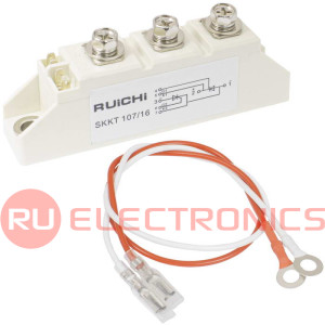 SKKT107/16 RUICHI тиристорный модуль, полумост, 120 А, 1600 В, 93 х 20 х 30 мм