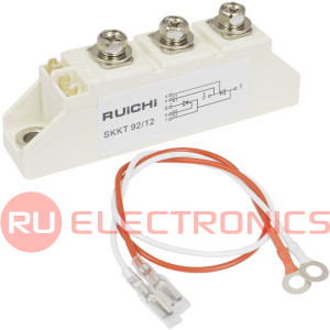 SKKT92/12 RUICHI тиристорный модуль, полумост, 100 А, 1200 В, 93 х 20 х 30 мм