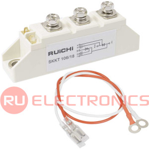 SKKT106/18 RUICHI тиристорный модуль, полумост, 110 А, 1800 В, 93 х 20 х 30 мм